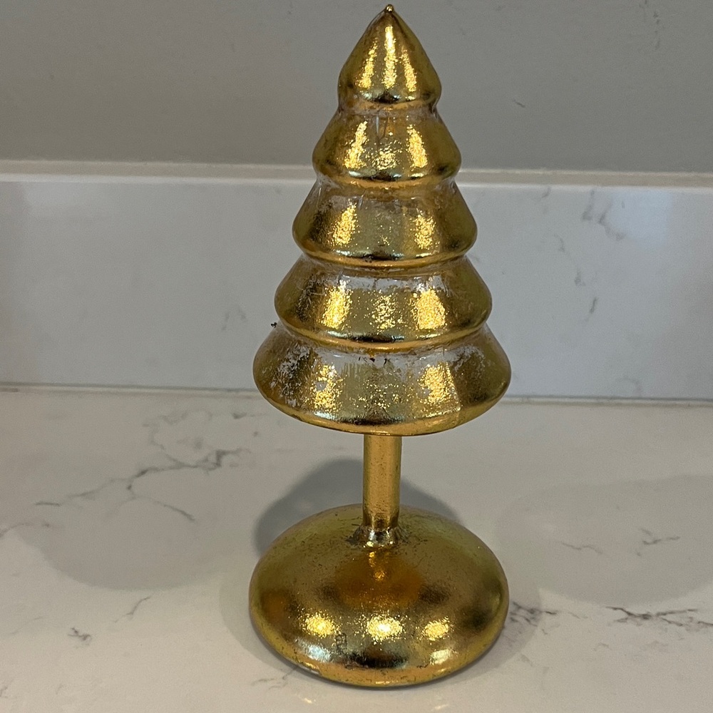 NWT Gold Holiday Light up Tree Decoration